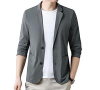 BININBOX Blazer Uomo Estivo Casual Slim Fit Giacca da Abito Collo a Punta Maniche Lunghe Traspirante (Verde, XXL)