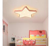 BININBOX Plafoniera a LED, Plafoniera per camerette per ragazzi e ragazze, Lampadari a forma di stella (Bordo rosa (45 * 5 cm) 36 W, Luce Tricolore)