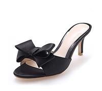 BININBOX Scarpe estive eleganti da donna in raso con nodo a fiocco Sandali e muli con tacco alto