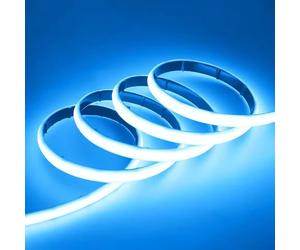 BININBOX Striscia LED COB IP68 Impermeabile Neon, 320 LED/m, Tagliabile, 24V Nastro LED per Decorazione Scale, Acquario, Piscina, Camera da Letto, Natale, Feste (Luce Blu Ghiaccio, 50 Metri)