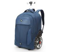 BININBOX Zaino da Viaggio con Ruote 41L Grande Capacità Borsa 2 in 1 Trolley per Lavoro e Tempo Libero (Blu)