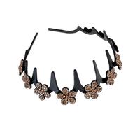 Biniveil Fascia Capelli Anti Scivolamento | Fascia Donna con Strass,Accessorio Capelli Antiscivolo Per Fermare Ciocche Ribelli Adulti Ragazze Doccia Palestra Lavaggio Viso