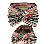 Biniveil Fascie per Capelli Donna Boho - Turbante Intrecciato - per Styling Capelli con Stampa Floreale Morbida Ideali per Matrimonio Yoga Eventi all Aperto Fitness Corsa e Look Casual