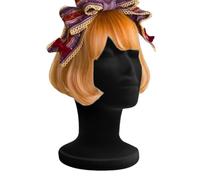 Biniveil Testina In Schiuma | Testina Espositore Parrucche in Schiuma Rivestita Velluto Nero - Modello Espositivo per Accessori Capelli Occhiali Cappelli Gioielli Cosmesi Bellezza
