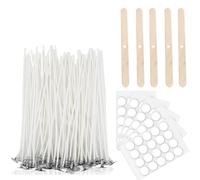 BINJCE Stoppini per candele, 10 cm, in cotone biologico naturale, 100 pezzi, set di stoppini per candele fai da te (set da 10 cm)