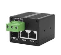 BinLeeVision - Mini switch Ethernet Gigabit industriale, 2 porte RJ45 + 1 porta SFP, switch di rete non gestito, plug & play, design in metallo senza ventola, alimentatore di rete