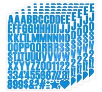 BINLINHONGO 490 lettere adesive con numeri, 5 fogli glitterati da 2,5 cm, autoadesivi in vinile, per album di ritagli, bottiglie d'acqua, cartelli, feste di vacanza, colore blu
