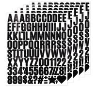 BINLINHONGO 490 lettere adesive con numeri, 5 fogli glitterati da 2,5 cm, autoadesivi in vinile, per album di ritagli, bottiglie d'acqua, cartelli, feste di vacanza, colore nero