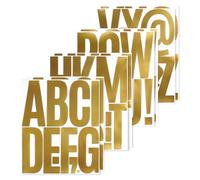 BINLINHONGO 76 grandi adesivi con lettere dell'alfabeto, 8 fogli da 12,7 cm, autoadesivi, in vinile, per cassette delle lettere, porte, camion, bacheche, adatti per interni ed esterni, colore: oro