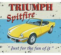 BinLtd Triumph Spitfire Just for The Fun of It, targa in metallo stile vintage, decorazione da parete, 20,3 x 30,5 cm