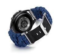 BINLUN 22MM Cinturino per Orologio in Nylon Paracord Sgancio Rapido Intrecciato Cinturino di Ricambio per SmartWatch Sportivo Fibbia Nera/Argento Adatto per Garmin/Adatto per Samsung Galaxy(Blu Reale)