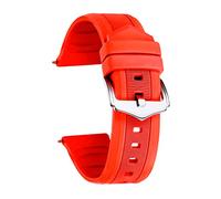 BINLUN Cinturini Orologi in Silicone Cinturini di Ricambio per Orologi in Gomma Fibbia Argento per Uomo Donna 7 Colori Nero/Blu/Bianco/Rosso/Arancione/Grigio/Verde (12mm-28mm)