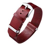 BINLUN Cinturini per Orologi in Pelle Cinturino Orologio in Cuoio Oliata Cavallo Pazzo 18mm 19mm 20mm 21mm 22mm 24mm Cinturini di Ricambio in Un Pezzo per Uomo e Donna con Fibbia Argento/Nero