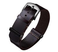 BINLUN Cinturini per Orologi in Pelle Cinturino Orologio in Cuoio Oliata Cavallo Pazzo 18mm 19mm 20mm 21mm 22mm 24mm Cinturini di Ricambio in Un Pezzo per Uomo e Donna con Fibbia Argento/Nero