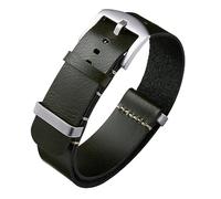BINLUN Cinturini per Orologi in Pelle Cinturino Orologio in Cuoio Oliata Cavallo Pazzo 18mm 19mm 20mm 21mm 22mm 24mm Cinturini di Ricambio in Un Pezzo per Uomo e Donna con Fibbia Argento/Nero