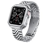 BINLUN Cinturino Metallo Compatibile con Apple Watch 46mm 45mm 44mm 42mm 41mm 40mm 38mm 49mm Cinturini in Acciaio con Custodia in TPU Adatto per iWatch Series Ultra/SE3/11/10/9/8/7/SE2/SE/6/5/4/3/2/1