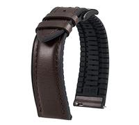 BINLUN Cinturino per Orologio in Pelle 14mm 16mm 18mm 19mm 20mm 21mm 22mm Pelle Cera Olio e Silicone Ibrido Cinturino di Ricambio per Uomo Donna con Fibbia in Argento/Nero/Oro/Oro Rosa 6 Colori