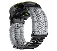 BINLUN Compatibile con Garmin Cinturino 22mm 26mm Paracord 550 Intrecciato Acciaio Cinturini per Orologio Grigio Compatibile con Quickfit Compatibile con Fenix Compatibile con Forerunner