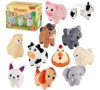 Binnan 10 Pezzi Giocattoli Montessori per Bambini, Montessori Giochi Bambini, Mini Animali Della Fattoria Set, Giochi Bambini 2 Anni Montessori, Regali per Bambini