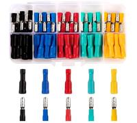 Binnan 100 Pezzi Terminali Elettrici Isolati, Elettriche Connettori Maschio e Femmina, Connettori Elettrici, Adatto per Elettrodomestici, Apparecchiature Audio, Automobili, ecc.