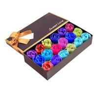 Binnan 18 Pezzi Fiore Di Rosa Sapone, Sapone Fatto A Mano Ai Fiori, Fiore Del Sapone Creativo Regalo, Sapone Da Bagno Con Fiori Di Rosa, Anniversario, Matrimonio, San Valentino