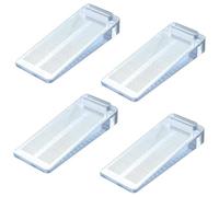 Binnan 4 Pezzi Cuneo Fermaporta, Fermaporta da Pavimento, Door Stopper, Fermaporte da Terra, Protezioni per Porta Interne e Finestre Casa Ufficio,Trasparente