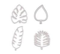 Binnan 4 Pezzi Formine Forma di Foglia,Formine per Biscotti DIY Cucina Accessori per Pasticceria Biscotti e Fondente Torte,Bianca