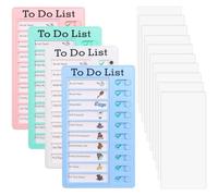 Binnan 4 Pezzi Tabella delle Faccende per Bambini Adulti, To Do List Checklist Board con 10 Fogli Bianchi, Chore Chart Memo Board, Tabella di Comportamento Giornaliera Portatile per Casa Ufficio