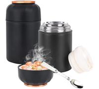 Binnan 500 ml Termos per Alimenti con Cucchiaio, Contenitore Termico per Alimenti Caldi con Maniglia, Acciaio Inossidabile, Portavivande Termico Acciaio Inossidabile per Zuppa, Pasta, Porridge, Riso