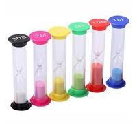 Binnan 6 Pezzi Clessidra Colorata, Clessidra Timer, Clessidra Set Clessidra Sabbia Colorata, 30s/1 Min/2 Minuti/3 Minuti /5 Minuti/10 Minuti,Adatto per Lavaggio, Giochi, Sport, Cucina, ECC.