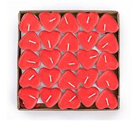 Binnan Confezione di 50pcs Candele a Forma di Cuore, Candeline Non profumate, Ideale per Matrimoni o Anniversari