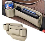 BINNXC 2Pcs Organizer per Seggiolino Auto per Land Rover Freeman Range Rover Velar Range Rover Sport, Riporre Laterali Organizer Sedili Anteriori Riempimento Gap Seggiolino,B-Beige