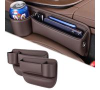 BINNXC 2Pcs Organizer per Seggiolino Auto per Mercedes-Benz Classe GLC GLC F-Cell X253 GLC 350d X253 GLC, Riporre Laterali Organizer Sedili Anteriori Riempimento Gap Seggiolino,C-Brown