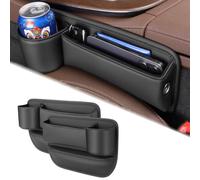 BINNXC 2Pcs Organizer per Seggiolino Auto per Mercedes-Benz Classe GLC GLC F-Cell X253 GLC 350d X253 GLC, Riporre Laterali Organizer Sedili Anteriori Riempimento Gap Seggiolino,A-Black