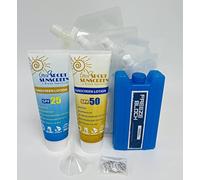 Binocktails Set di 7 fiaschette segrete - 2 fiaschette per la protezione solare + 4 sacchetti morbidi - sacchetti per bevande per festival e giochi - Porta la tua bevanda preferita ovunque