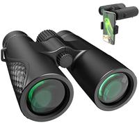 Binocolo 12 x 42 per adulti, binocolo con adattatore per smartphone - 18 mm grande visione, obiettivo 16,5 mm super luminoso prisma BAK4 FMC per uccelli osservazione caccia sport