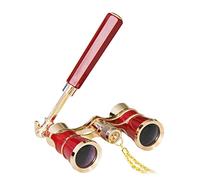 Binocolo 3X25 con manico a catena per adulti bambini donne binocolo per concerti teatro Lorgnette occhiali da teatro occhiali rosso/oro / / bianco