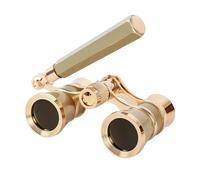 binocolo. Binocolo da teatro portatile mini 3X25, telescopio, binocolo da teatro in metallo, binocolo con maniglia for palco, concerto, campeggio .compatto(Brown)