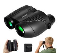 Binocolo compatto 10 x 25 cm, per bambini, adulti, piccolo visione notturna, luce scarsa, pieghevole, ideale per sport all'aria aperta, birdwatching, viaggi, caccia, concerti, colore nero