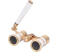 Binocolo da opera, 3 x 25 cm, con prismi BAK-7 e manico, per adulti, bambini, donne che guardano concerti, teatro e opera (oro bianco)