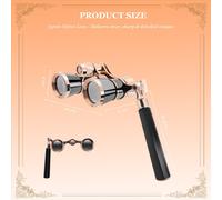 Binocolo da opera nero 3X25 con lenti rivestite, telescopio, binocolo da teatro rivestito, vetro da donna, manico in vetro, regali per donne e ragazze
