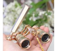 Binocolo da teatro 3x25 interamente in metallo con luce LED, binocolo di alta qualità per teatro, opera, balletto e concerti per adulti (oro)