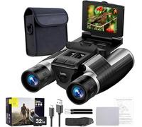 Binocolo digitale LCD da 2,4 pollici con fotocamera per adulti, 48 MP 2.5 K 12 x 32 video ricoder per bird watching, caccia, concerti e giochi sportivi, 32 G