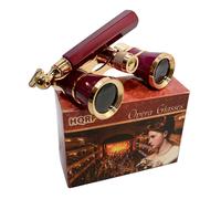 Binocolo HQRP 3 X 25 Cristallo Chiaro Ottico CCO Borgogna Con Manico