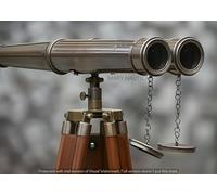 Binocolo nautico in ottone massiccio dell'ammiraglio da 157,5 cm, completamente funzionale, binocolo nautico da collezione, binocolo marittimo.