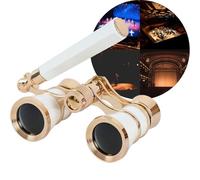 Binocolo per Opera 3x25 con Manico e Catena | Pezzo da Collezione per Teatro e Corse | Compatto e Leggero per Concerti, Opera, Cosplay e Party a Tema(Pearl2)