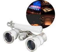 Binocolo per Opera 3x25 con Manico e Catena, Stile Vintage - Compatto e Leggero, il Binocolo Mini Definitivo per Lirica, Concerti, Broadway e Cinema(Pearl1)