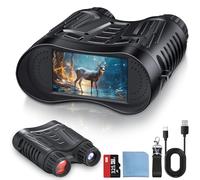 Binocolo per visione notturna 4K, visione notturna a infrarossi al 100%, schermo grande da 3,2", zoom digitale 8x, scheda da 32 GB per salvare foto e video per campeggio, caccia e sicurezza