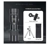 binocolo. Telescopio monoculare HD 10-300x40 con zoom a lungo raggio e treppiede, clip for telefono, for caccia, campeggio e turismo all'aperto .compatto(Set)