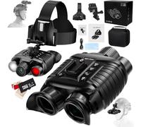 Binocolo Visione Notturna Tattico con Bussola Zoom 8X Digitale Infrarossi Raggio Visivo di 1312ft Registrazione Video 4K Visore Notturno Vivavoce NGV per Casco per Adulti Campeggio Caccia